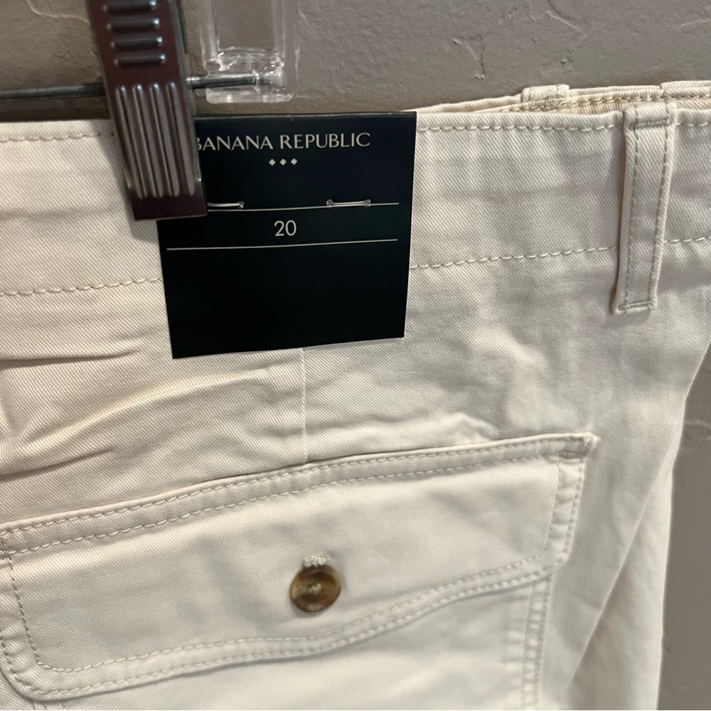 NWT Banana Republic Cream Authentic Chino Tailored Shorts Size 20 #L19 - Picture 11 of 15